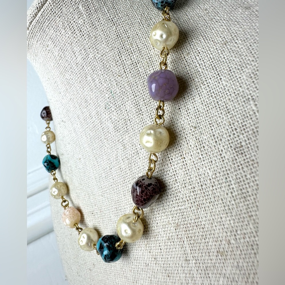 ❌SOLD💜Vintage Stone & Pearl Choker - Picture 3 of 7